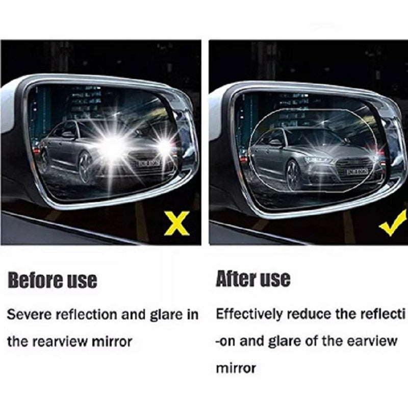 2 Pack circle Car Rearview Mirror Protective Film Waterproof Rainproof Clear Protective Film