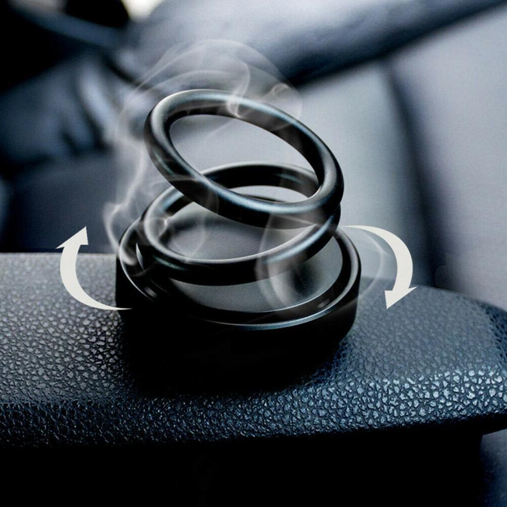 Auto Car Double Ring Rotating Solar Energy Car Air Freshener Black