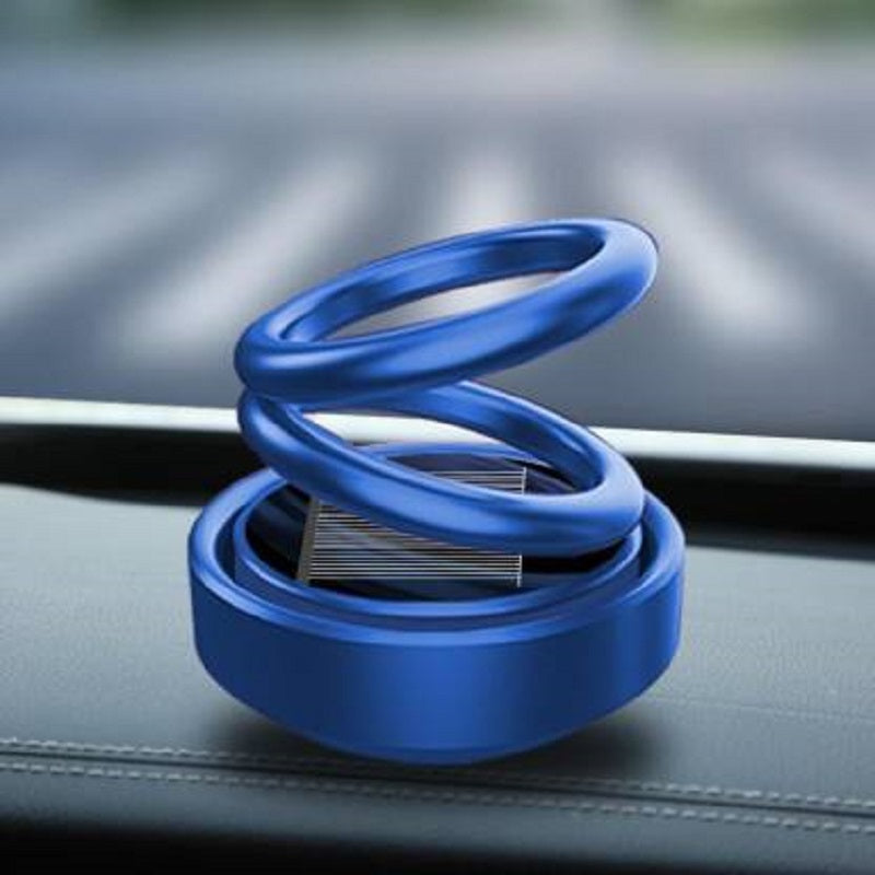 Auto Car Double Ring Rotating Solar Energy Car Air Freshener Blue